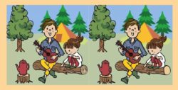 Spot 3 Differences: Find the Hidden differences in two men in a forest Image